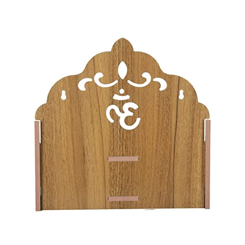 CrazyInk Beautiful Hand Made Pooja Mandir/Wooden Wall Mounted Hanging Temple for Home/Office/Factory/Festivals/Gifting Purpose (D8) 3