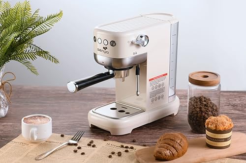 Senya Machine à café Tasty Coffee, Thermoblock, mousseur de lait pour café expresso et cappuccino 20 bars 1300W
