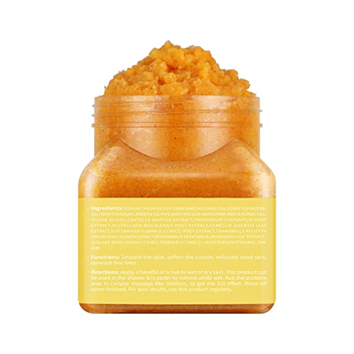 Mango Body Scurb，Natural Himalayan Salt Exfoliator Scrub For Body & Face，Helps With Moisturizing Skin，Acne，Cellulite, Dead Skin Scars，Dull Skin，Lines，Wrinkles - 18 Oz #TOP1