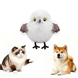 電動 猫おもちゃ 鳥型 自動羽ばたき リアルな鳴き声 タッチセンサー USB充電式 またたび対応 3モード切替 猫の運動不足解消 一人遊び お留守番用 丸洗い可能 安全素材 (白山雀)