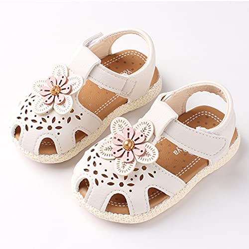 Toddler Girl Sandals Spring and Summer Boys and Girls Toddler Sandals Flowers Hollow Light Breathable and Comfortable (Beige, 6.5 Toddler)2