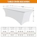 Eurmax USA Rectangular Fitted Spandex Table Covers 6ft Tablecloth Wedding Event Patio Table Decorations Stretch Table Cover for 6ft Folding Table (White)