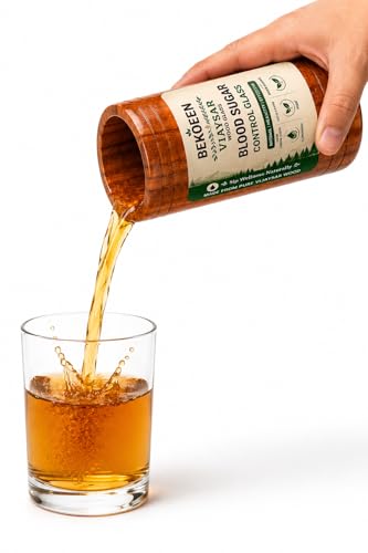Image of Vijaysar Wood Glass for Water Drinking | Natural Vijaysaar Herbal Tumbler | Ayurvedic Wellness Inspired Cup for Sugar-Conscious 100Ml