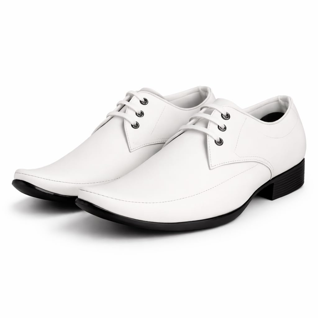 moxo Men’s White Formal Shoes | Lace-Up Office Wear Dress Shoes for Men | Stylish Wedding & Party Shoes | Cushioned Comfort Insole | Durable Anti-Slip Sole-picture-40