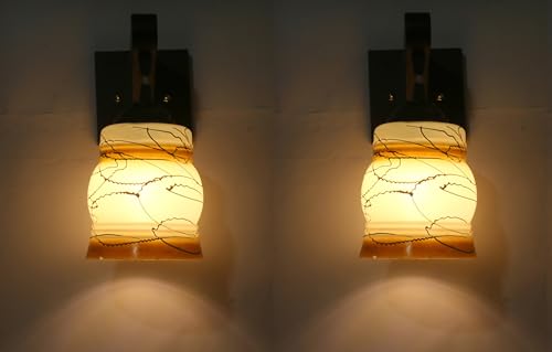 Image of Modern Decorative Designer Wall Light Industries for Living Room, Bedroom, Bedside, and Decorative Lighting Indoor Use, Bulb Not Included (Alto Brown, 2)