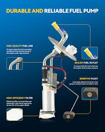 Image of PHILTOP Electric Fuel Pump Assembly E2104S, Compatible with 1987-1989 Ford F-150 /F-250 /F-350, 1987 F-150 XL /Custom /XLT Lariat, 1988-1989 F-150, 1987-1989 F-250 /F-350 XL /Custom /XLT Lariat