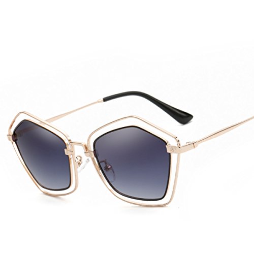 Preisvergleich Produktbild GAOQIANG Metal European Trendy Fashion Dame Sonnenbrille Persönlichkeit Reflektierende Paar Frame Sonnenbrille,A6