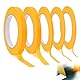 SMYJDMM Masking Tape, 5 Rollen Selbstklebendes Feinlinienband, 3/5/8/10/12mmx 50 m Fineline Tape Abklebeband Lackieren Feinlinienband Malerband für Autolack Malerarbeiten Dekorieren(Orange)