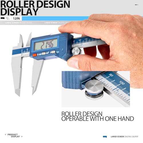 Herramienta de medición digital de 12 pulgadas con LCD grande e interruptor de pulgada 4
