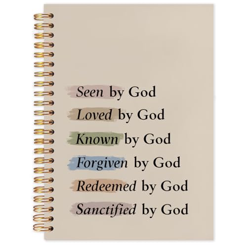 FDHSPAAM Christian Spiral Notebook 5.5x8.3in, Seen by God God Journal for Women, Prayer Journal for Woman, Inspirational Bible Notebooks for Note Taking, Christian Gifts Hardcover Notebook