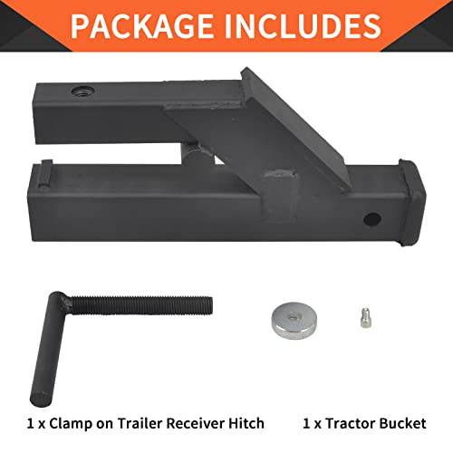 Tbapfs Steel Clamp Trailer Hitch Riser Mount Receiver Adapter Extender Tube For Tractor Bucket, 2 Inch Rise/Drop #TOP6