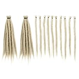 Dreadlock Extensions 10 Inch 30 Strands, Prelooped Short Synthetic Dreads Loc Bundles, 0.6cm Natural Fake Lock, Single Ended Blonde Crochet Dreads like Real Human Hair (613#)