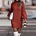 Women Solid Color Fashion Knit Sweater Dress Long Sleeve Slim Fit Mini Dress 2025 Fall Winter Crewneck Dresses