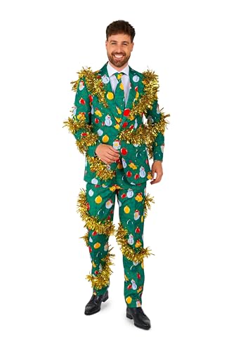 Suitmeister Men's Christmas Suit - Ugly Holiday Festive Outfit - Includes Blazer, Pants, Tie