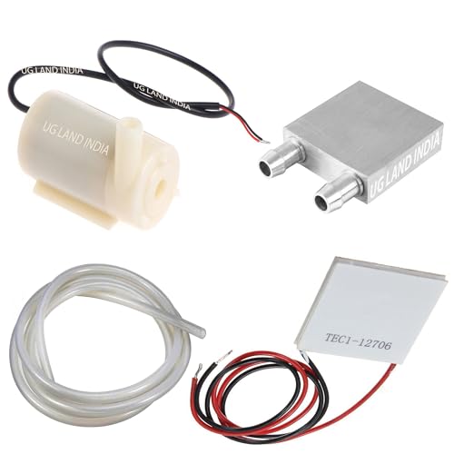 Image of Mini DC 3-9V Side Submersible water pump Transparent Water Pipe,Aluminum Water Cooling Block, Liquid Plate Heat Sink (40x40x12mm), TEC1-12706 Peltier Element Module Element Cooling Plate
