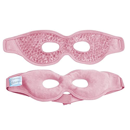 Masque rafraîchissant pour les yeux en gel - Compresse chaude et froide - Masque rafraîchissant pour les yeux gonflés, cernes (rose) Cover