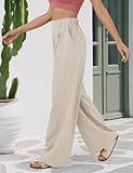 Pantalones de vestir de pierna ancha para mujer, de cintura alta, holgados, para negocios, informales, de oficina, Pantalones caqui para mujer, S Largo