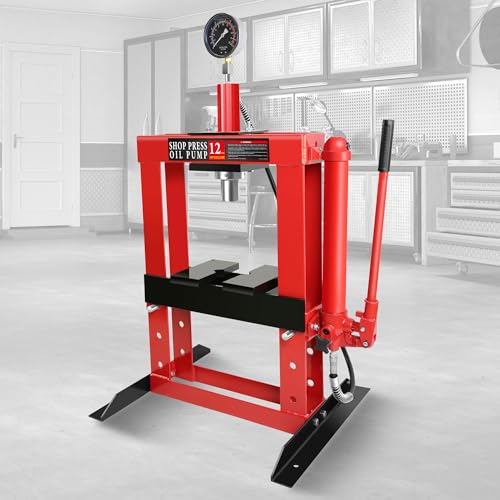 Dithoko Benchtop Hydraulic Shop Press, H-Frame 12 Ton Hydraulic Shop Press With Adjustable Working Table And Pressure Gauge thumb #1