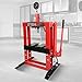 12 Ton Adjustable Benchtop Hydraulic Shop Press Metalworking Garage Workshop Tool w/Stamping Plates & Pressure Gauge Manual Hand Pump Steel Frame Compact Heavy-Duty Pressing Tool