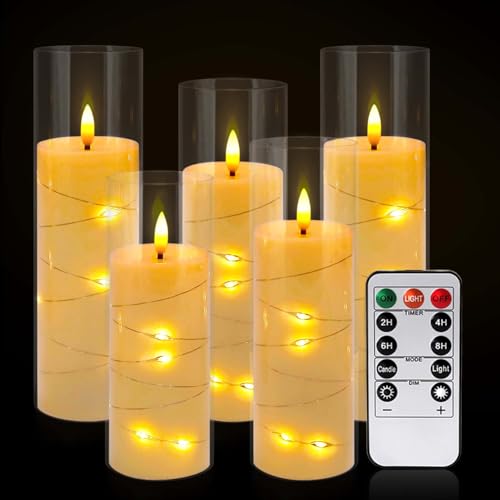 Pack of 5 Ivory Flickering Flameless Candles - image 9