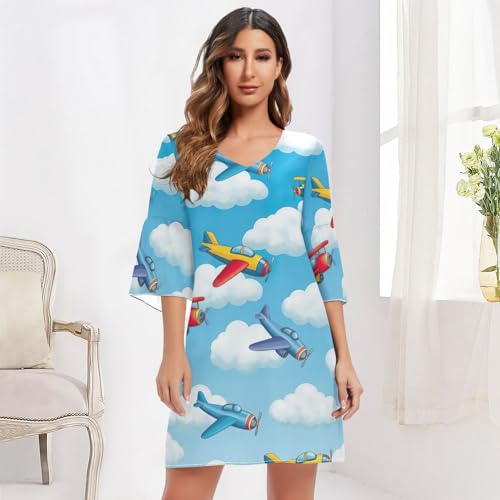 Robe colorée en mousseline chic col V robe longue imprimée fluide