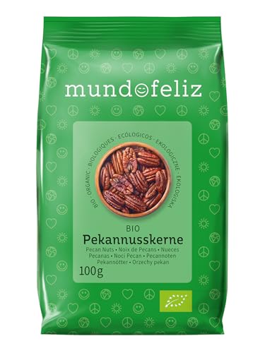 Mundo Feliz - Nueces pecanas ecológicas, 5 bolsas de 100 g