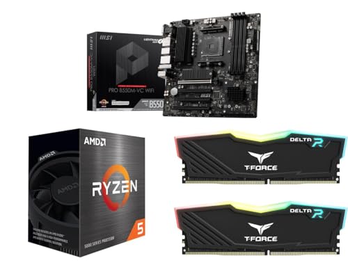 Newegg Motherboard CPU Memory Combo - PRO B550M-VC WiFi Bundle with Ryzen 5 5500 and T-Force Delta...