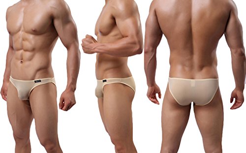 YuKaiChen Men's Briefs Low Rise Ice Silk Bikinis Seamless Underwear2