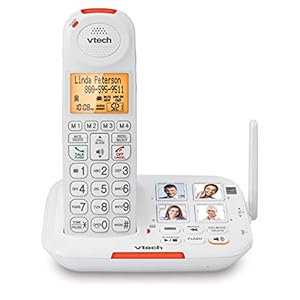 VTech SN5127 Amplified Cordless Senior Phone with Answering Machine, Call Blocking, 90dB Extra-loud Visual Ringer, One…