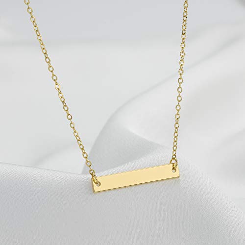 Itianxi Gold Dainty Bar Necklace For Women,14K Gold Plated Cute Tiny Horziontal/Balance Necklace,Delicate Fashion Necklace #TOP4