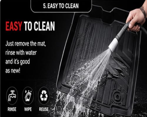 Image of Carnest 5D TPE Car Floor Mat Compatible with - Nexon-(2023-2026) Vehicle Specific Fit | Waterproof, Dustproof & Anti-Slip | Heavy Duty All Weather Car Foot Mat (3 Rows,Black)