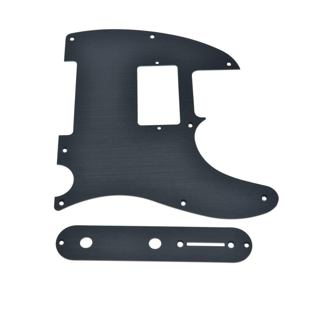 KAISH Metal Aluminum Anodized Tele Humbucker Pickguard with Metal Tele Control Plate and Screws for American/Mexican Telecaster Black - Image 4