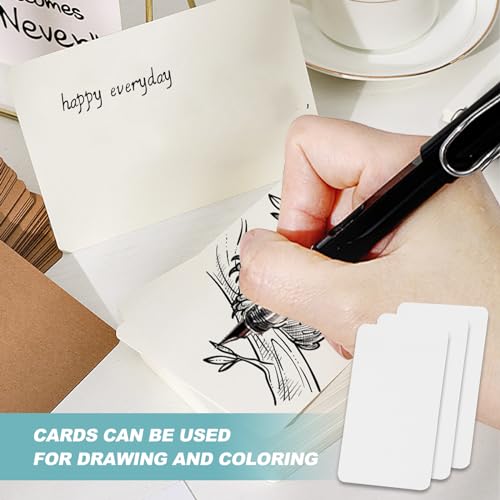 Blanko Papier Karten 200 Stück Leeren Karteikarten Visitenkarten Papier Blanko Weiß für DIY Lernen Gedächtnis Schule Büro 9 x 5,4cm