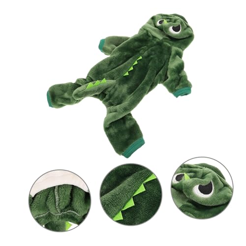Disfraz de dinosaurio para perro WOONEKY talla S verde miniatura 3