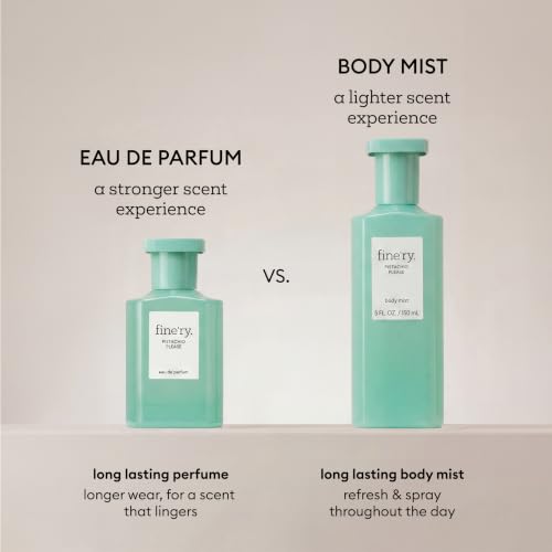 Image of Fine'ry Pistachio Please Vanilla Mini Hair + Body Mist Gourmand Fragrance Spray for Women & Girls - Roasted Almond, Sweet Pistachio & Vanilla Milk, Travel Size, Gift for Teens (2.5 Fl Oz)