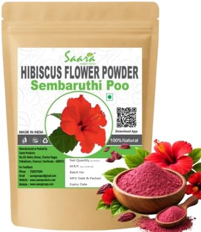 Hibiscus Flower Powder,50g Sembaruthi Poo, Lalambari, Gundhal, Jaswandh Flower Powder, For Skin Care, (Pack of 1 x 50g)