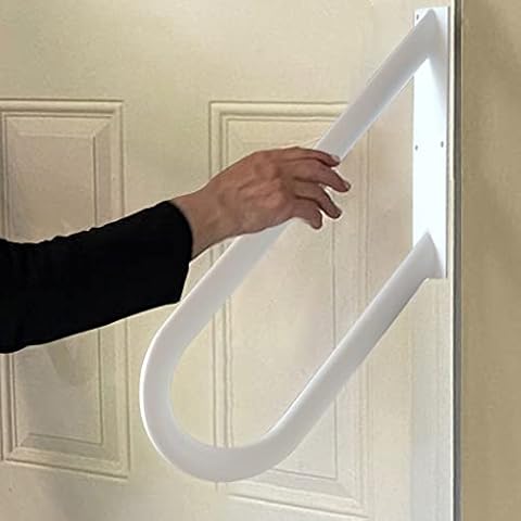 Wall Mount handrails for Outdoor Steps, Garage Railing with White Powder Coat Finished, Suitable for Garage, Porch and Garden(18.9" Length, φ1.3"Pipe, White) Cover