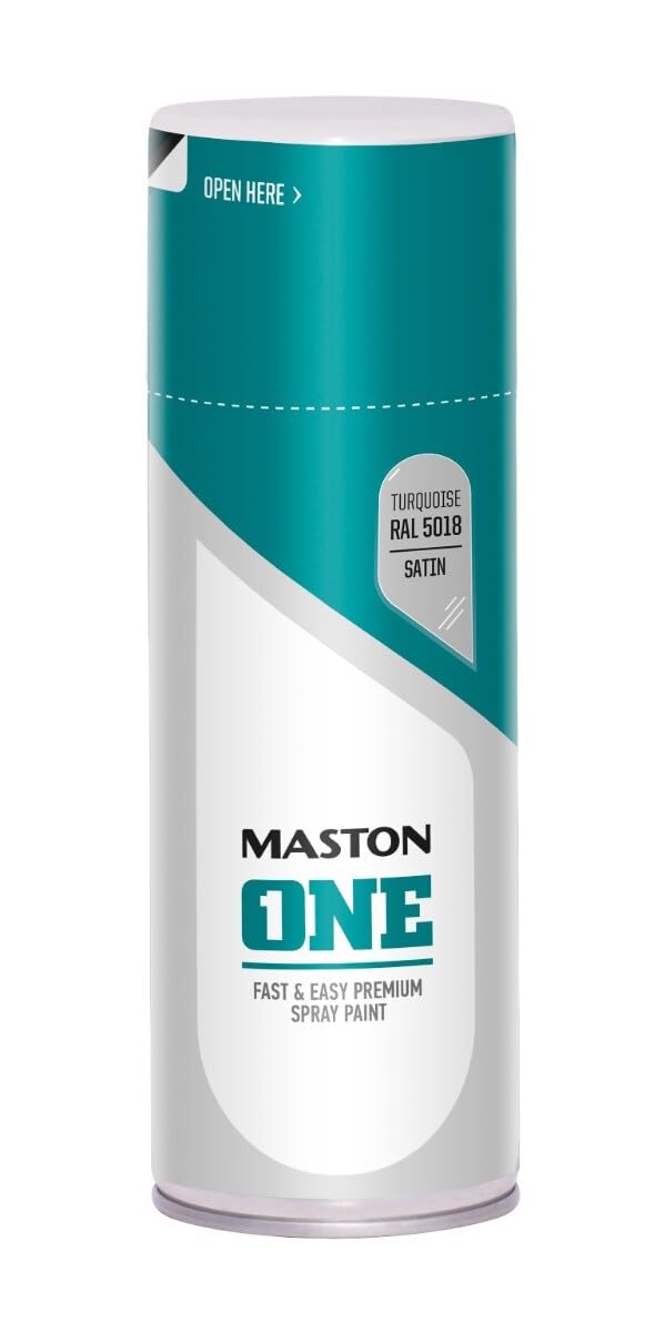Maston Turqoise Spray Paint One - Satin Turquoise Ral5018 400Ml