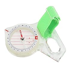 Brújula de dedo para pulgar con punto luminoso par...: Ranura hueca: esta brújula de orientación para el pulgar es cómoda de llevar, con una ranura hueca para el pulgar, el diseño único te hace más cómodo de llevar y usar, lo que te facilita identificar las direcciones exteriores. Diseño de punto emisor ...