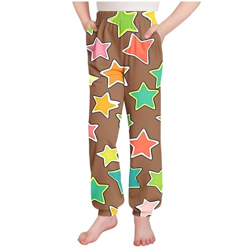 Girls Boys Stars Print Sweatpants Loose Elastic Waist Casual Joggers Athletic Track Pants with Pockets for Kids 3-15 Years4