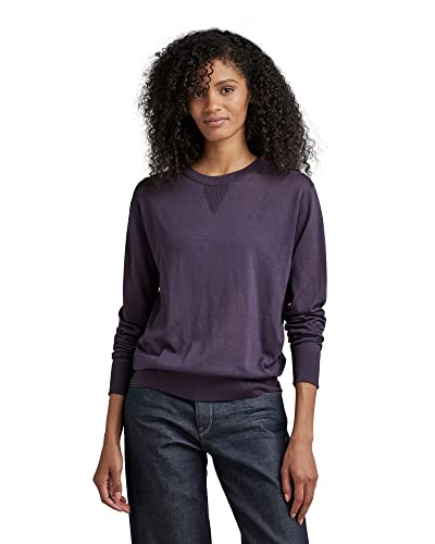 G-Star Raw Core Round Neck Strickpullover, Tejidos Para Mujer, Púrpura Carbonne Purple D21960-D166-0013 , M G-Star Raw Core Round Neck Strickpullover, Tejidos Para Mujer, Púrpura Carbonne Purple D21960-D166-0013 , M