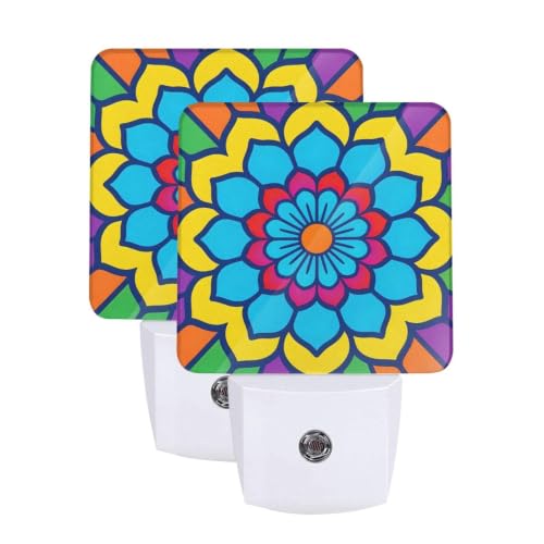 Image of Boho Floral (3) LED Plug-in Nightlights 2 Piece Set for Bedroom