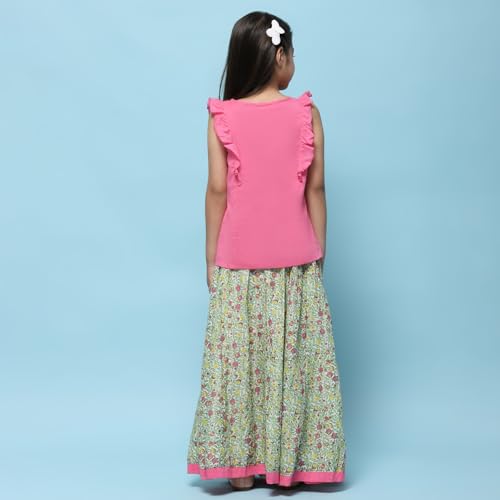 Image of BIBA Girl Cotton Straight Printed Co-Ord Set