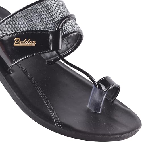 Image of Poddar Men's Flat Sandals - Stylish Toe Ring Slip-On Chappal for Casual, Party & Ethnic Wear