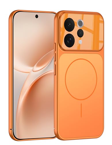 Image of BOUNCEBACK Shockproof Rubber + Glass Hybrid Back Case Cover Support Mag - Charge for Vivo V70 / Vivo V70 Elite - Orange