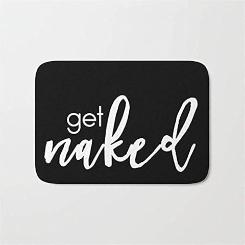 KCOUU get naked white on black Door Bath Mat 23.6" x 15.7" Cover