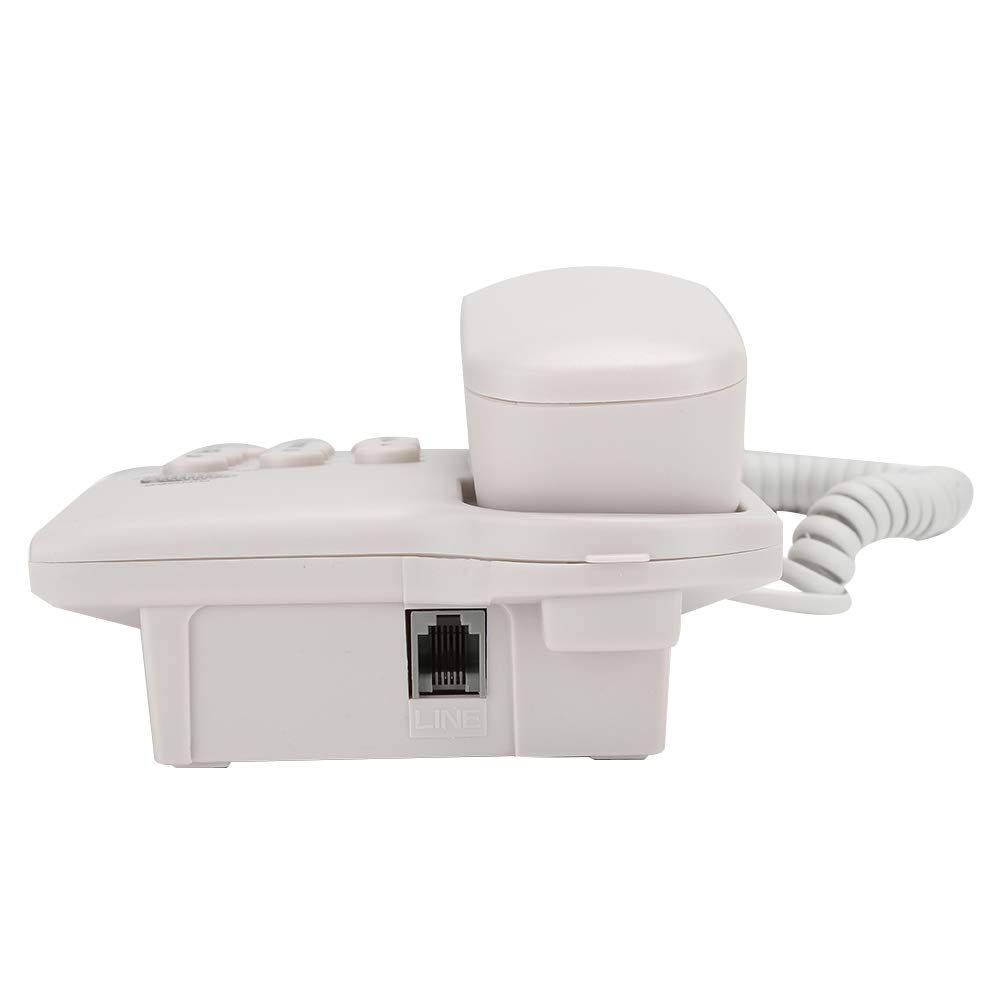 Telefon przewodowy stacjonarny, wspornik telefonu stacjonarnego do zawieszenia na ścianie, do domu, recepcji, hotelu, biura itp. (linia telefoniczna w Wielkiej Brytanii w losowym kolorze) (biały)