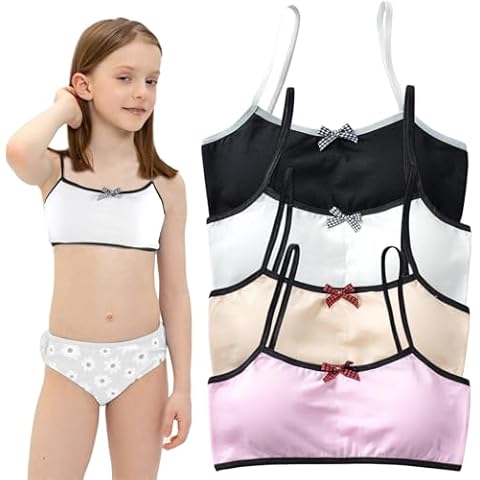 ueslwser 4 Pack Girls Lightweight Sports Bras Cover