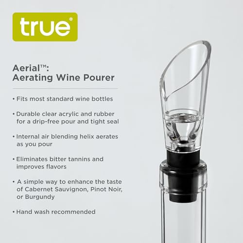 Aireador de vino acrílico True para suavizar el sabor al instante 3