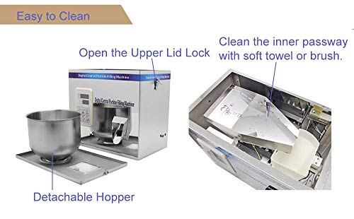 Hanchen Powder Filling Machine 1-50g Particle Weighing Filling Machine Automatic Powder Filling Filler for Tea granules Seeds Grains Powder Glitters with Foot Pedal 110v